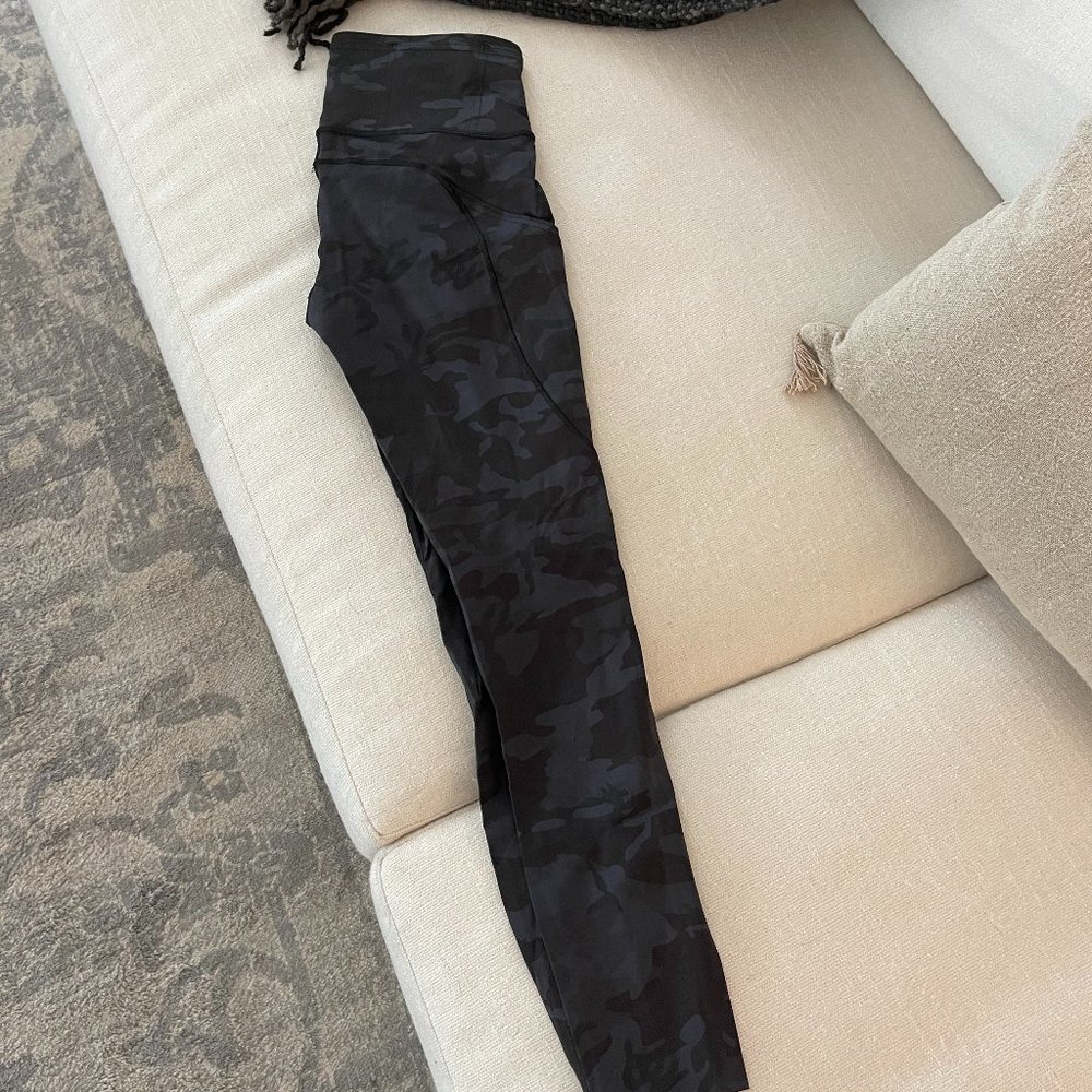 Lululemon Fast and Free Tight 25" Non-Reflective Nulux - Black Camo